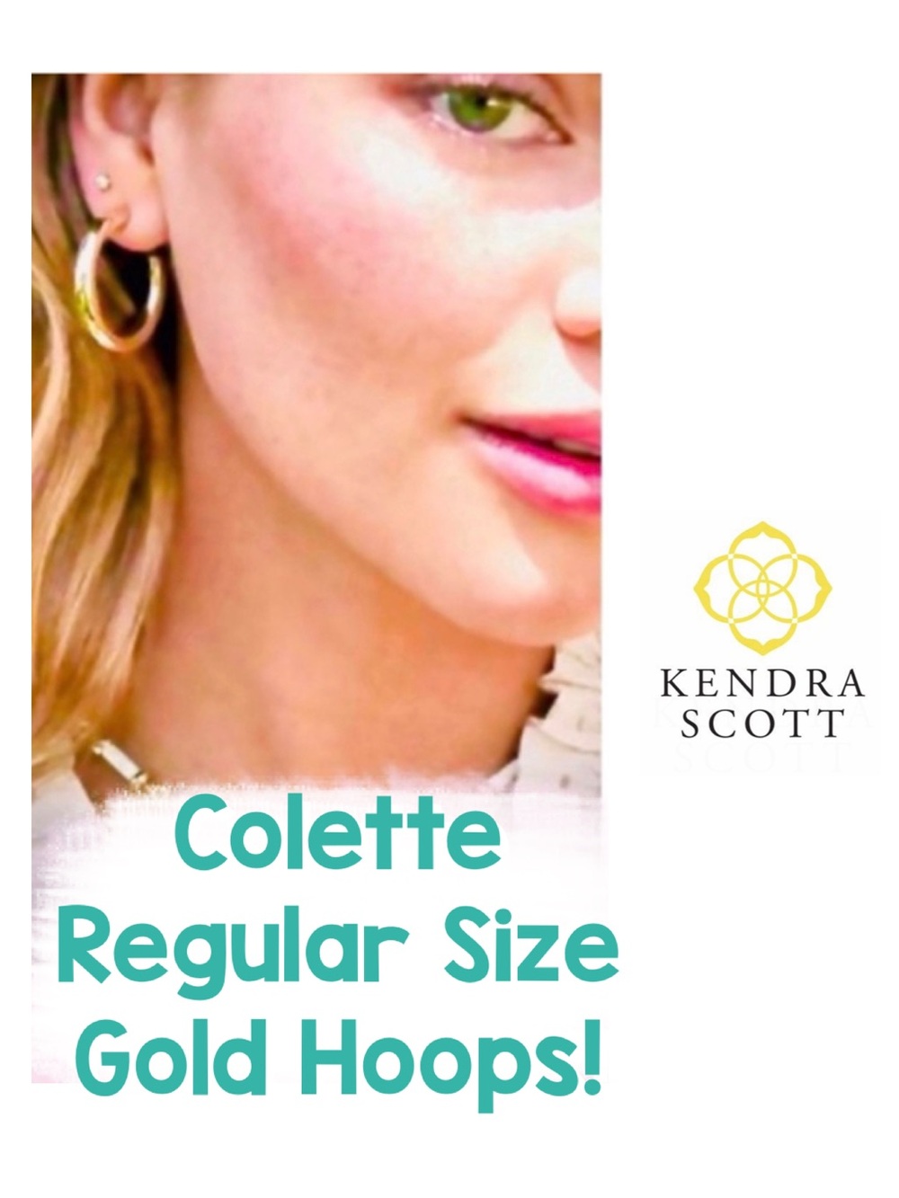 Kendra Scott, Colette, Gold Hoops, Regular Size, NEW with Tags, In GIFT BOX!